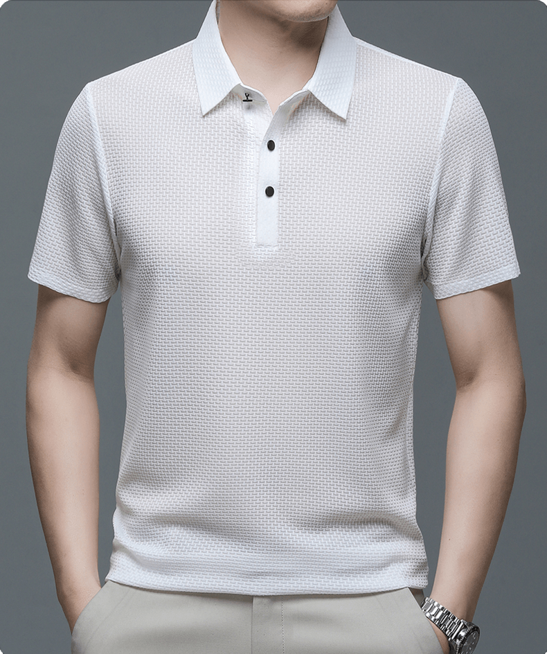 Charlie | Men’s Classic Summer Short Sleeve Textured Polo Shirt