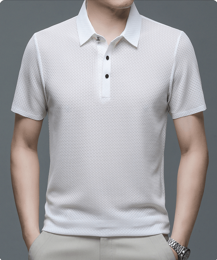 Charlie | Men’s Classic Summer Short Sleeve Textured Polo Shirt