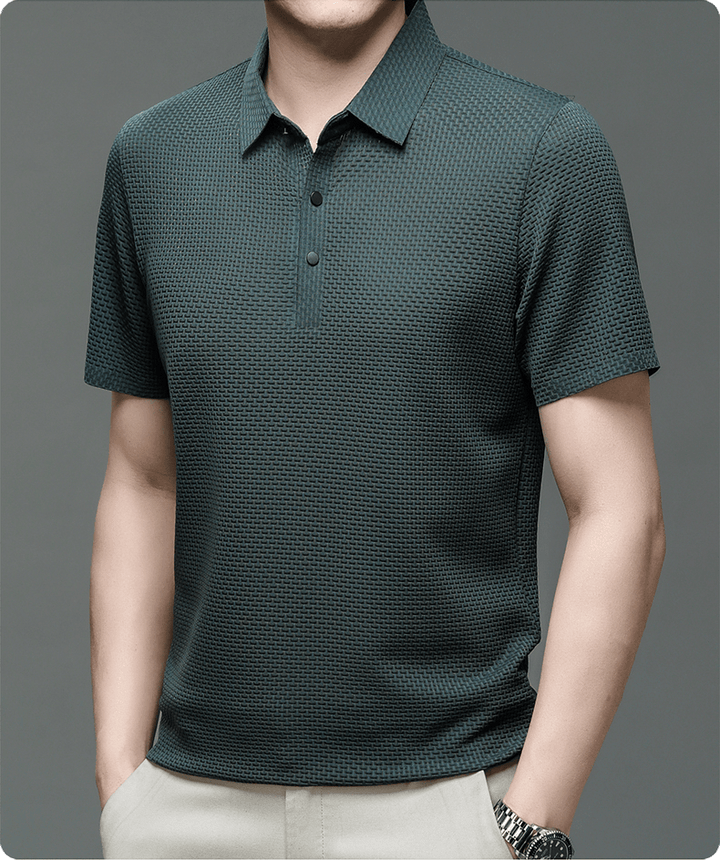 Charlie | Men’s Classic Summer Short Sleeve Textured Polo Shirt