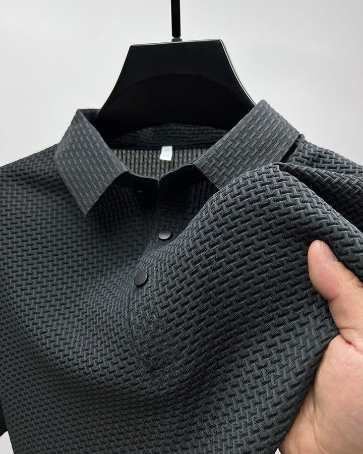 Charlie | Men’s Classic Summer Short Sleeve Textured Polo Shirt