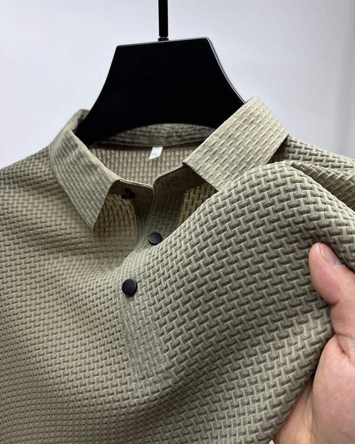 Charlie | Men’s Classic Summer Short Sleeve Textured Polo Shirt