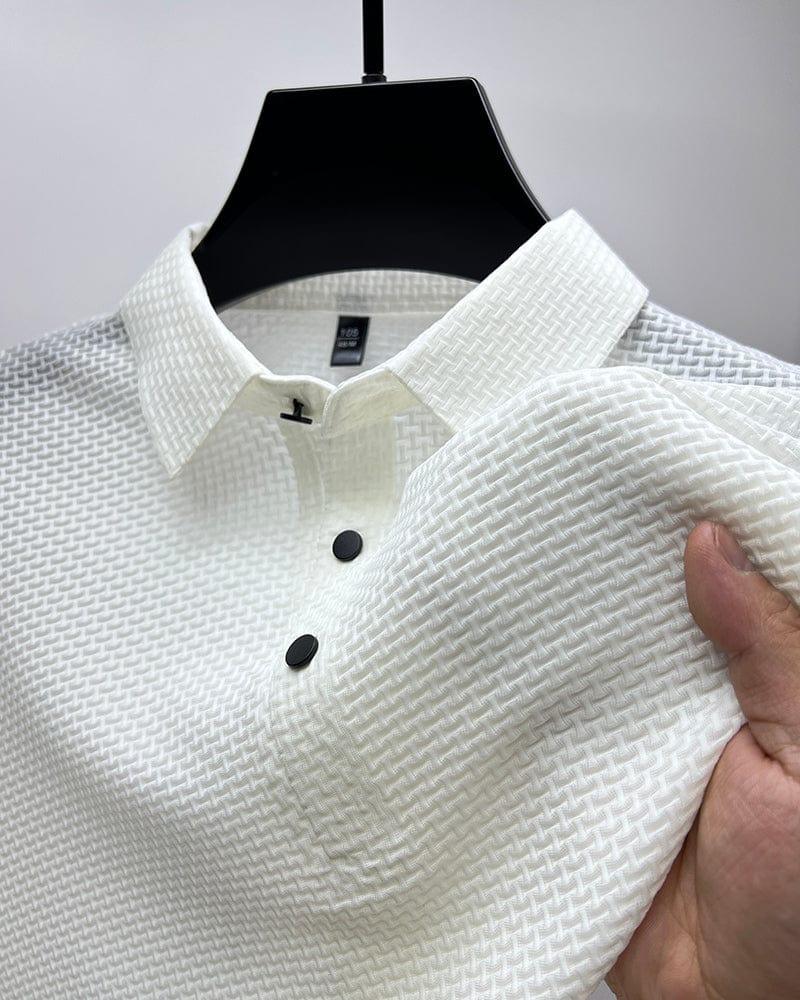 Charlie | Men’s Classic Summer Short Sleeve Textured Polo Shirt