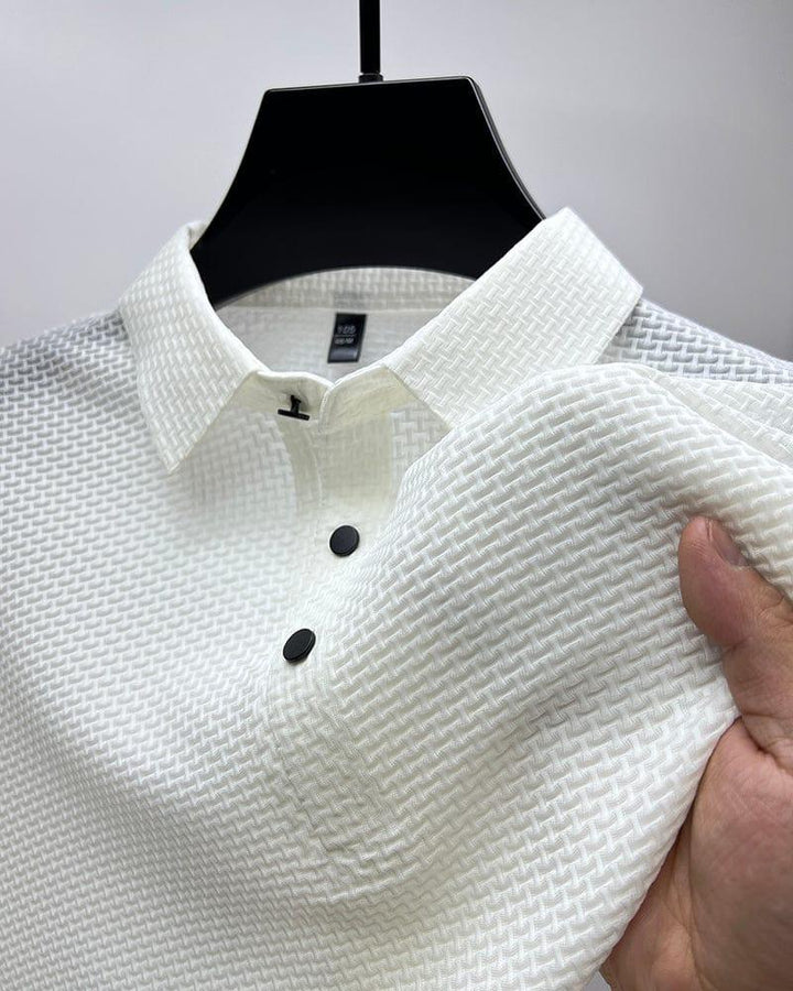Charlie | Men’s Classic Summer Short Sleeve Textured Polo Shirt