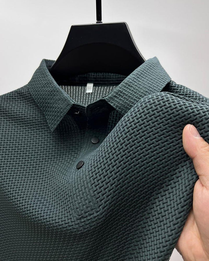 Charlie | Men’s Classic Summer Short Sleeve Textured Polo Shirt