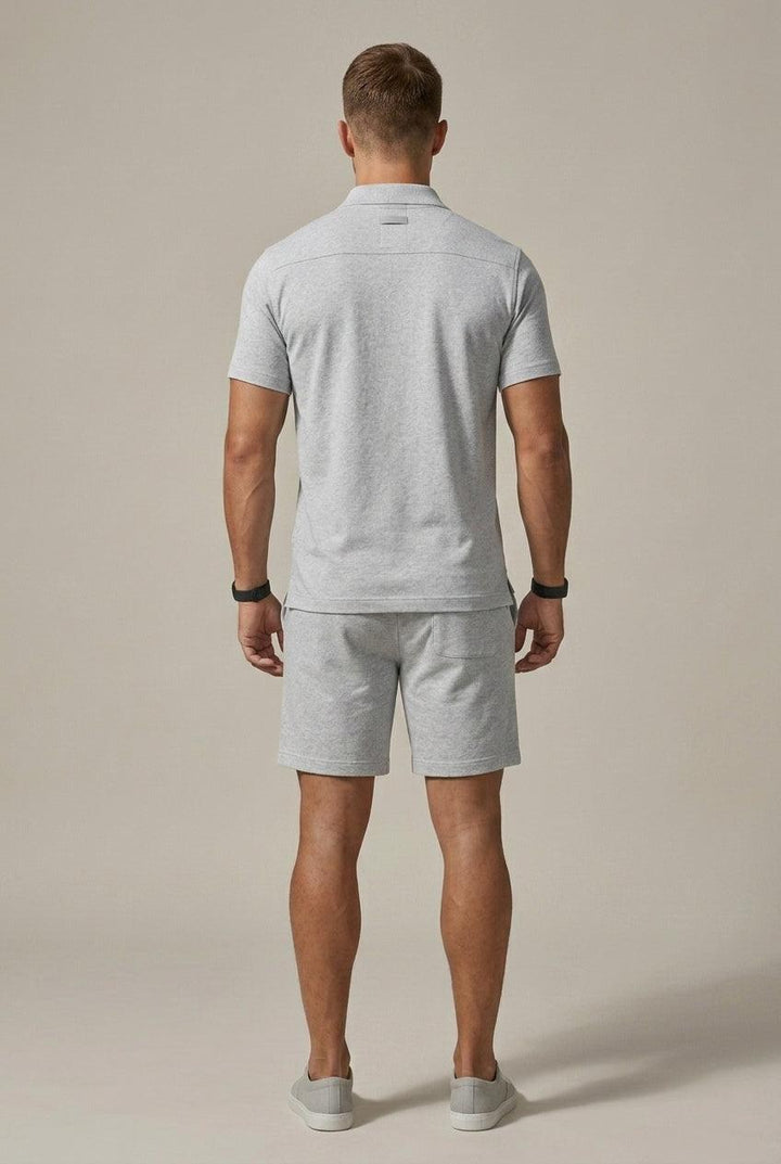 Men's Classic Short Sleeve Shirt and Drawstring Shorts Set