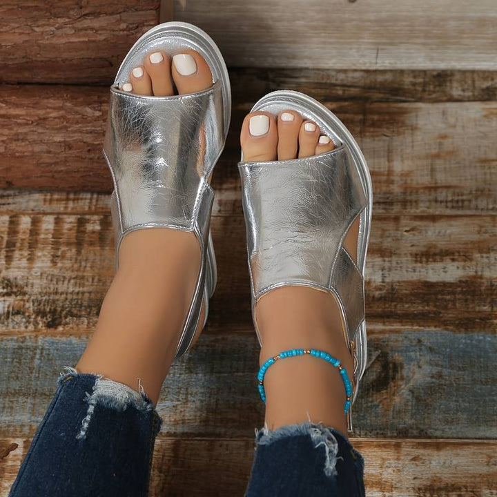 Cheryl | Women's Sparkly Platform Wedge Sandals