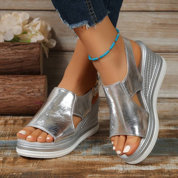 Cheryl | Women's Sparkly Platform Wedge Sandals